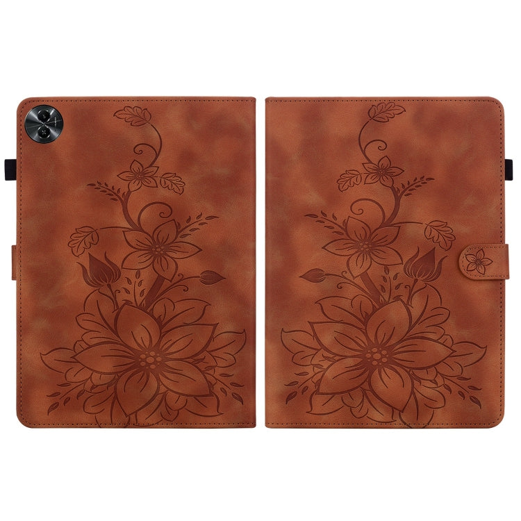 For Realme Pad 2 11.5 Lily Embossed Leather Tablet Case