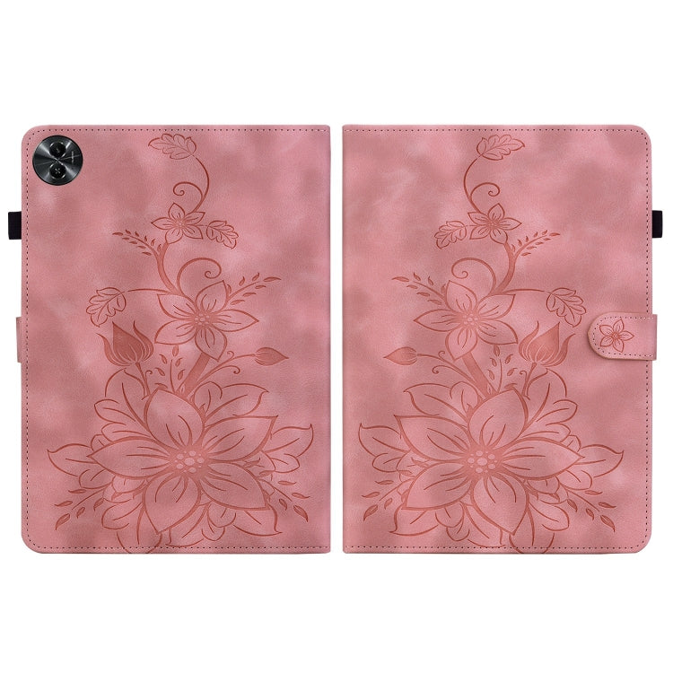 For Realme Pad 2 11.5 Lily Embossed Leather Tablet Case