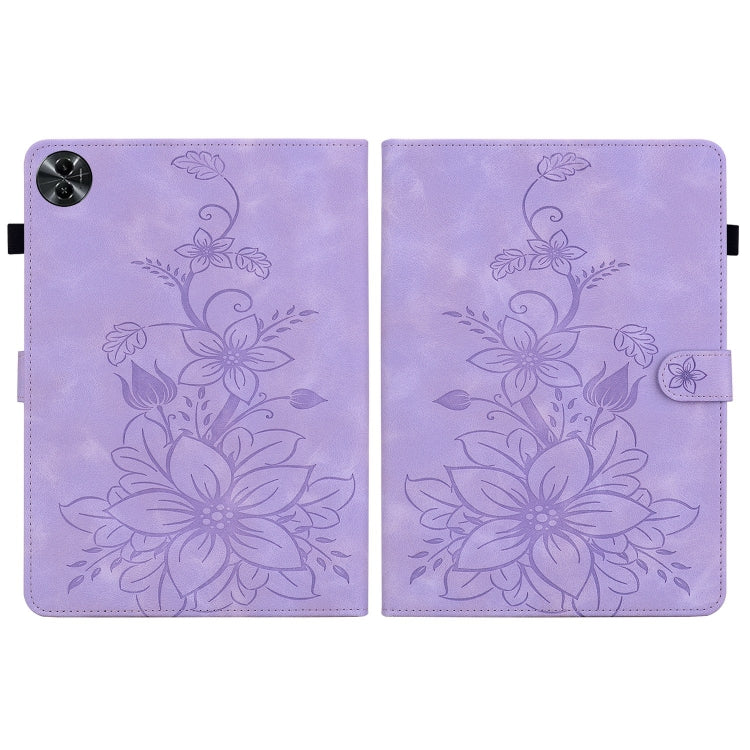 For Realme Pad 2 11.5 Lily Embossed Leather Tablet Case