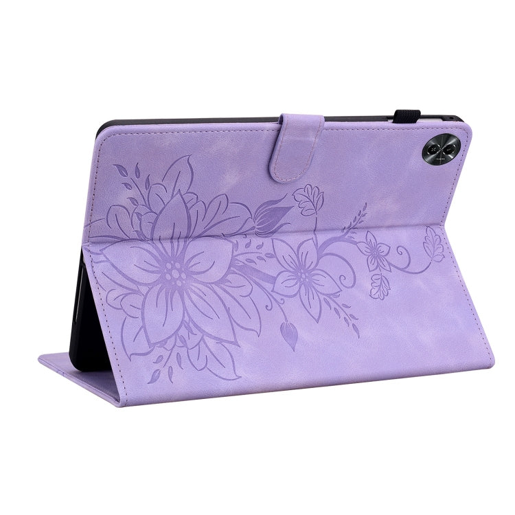 For Realme Pad 2 11.5 Lily Embossed Leather Tablet Case