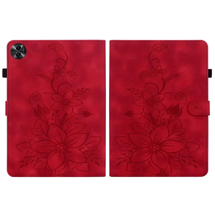 For Realme Pad 2 11.5 Lily Embossed Leather Tablet Case