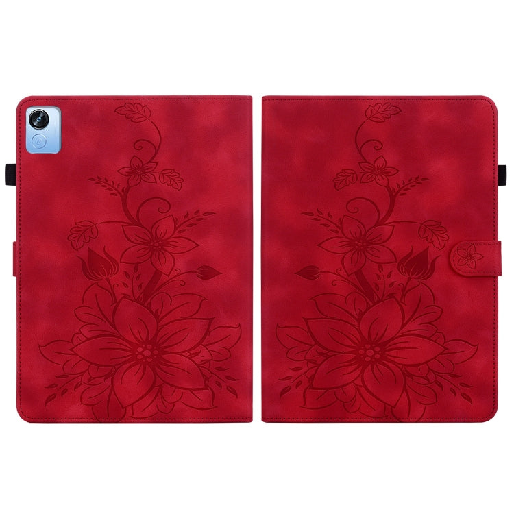 For Realme Pad X Lily Embossed Leather Tablet Case