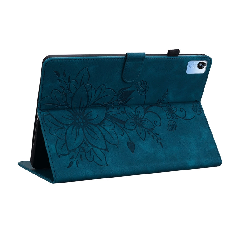 For Realme Pad X Lily Embossed Leather Tablet Case
