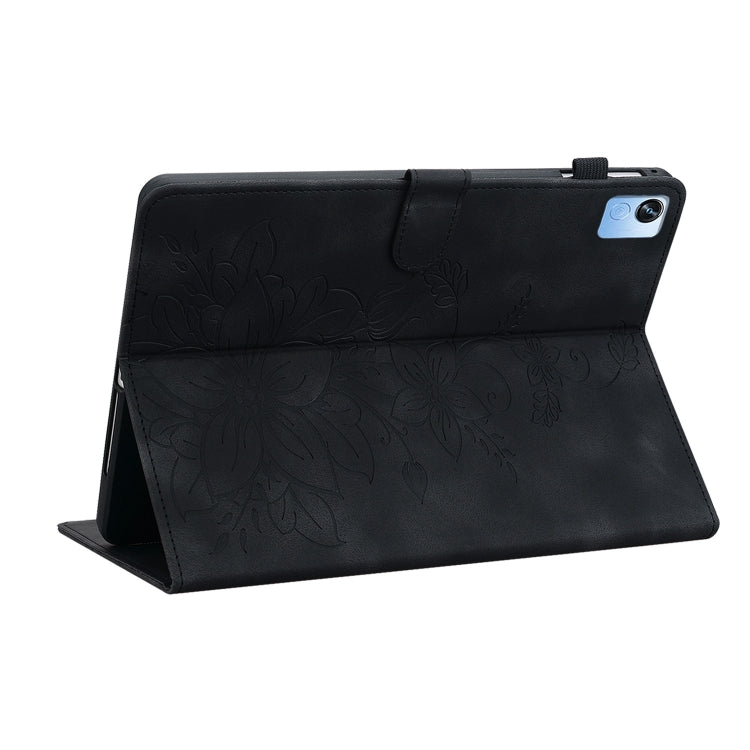 For Realme Pad X Lily Embossed Leather Tablet Case