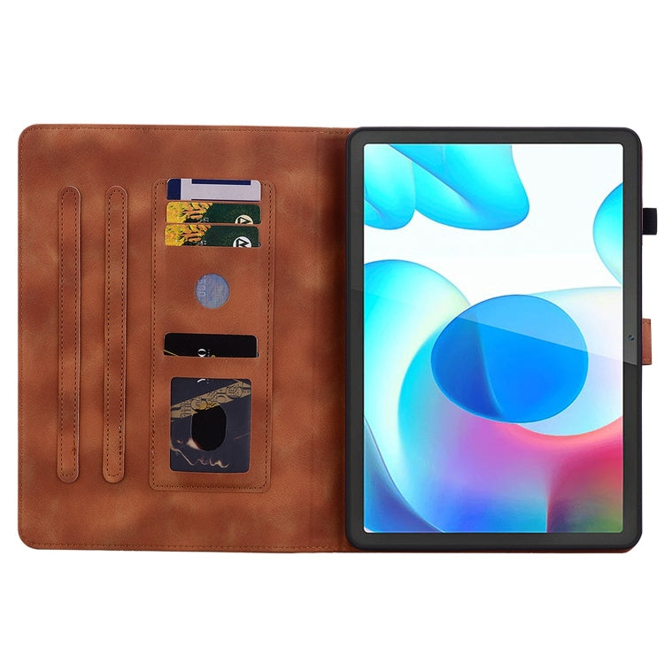For Realme Pad Mini 8.7 Lily Embossed Leather Tablet Case