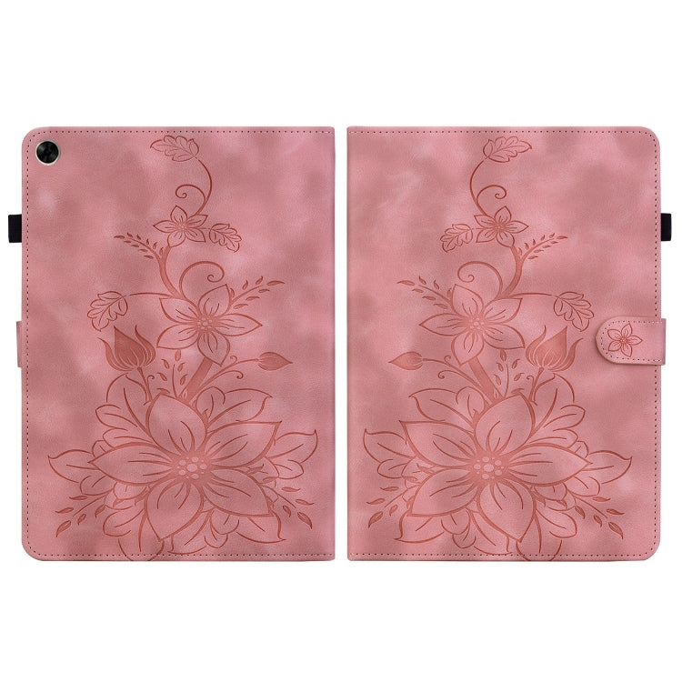 For Realme Pad Mini 8.7 Lily Embossed Leather Tablet Case