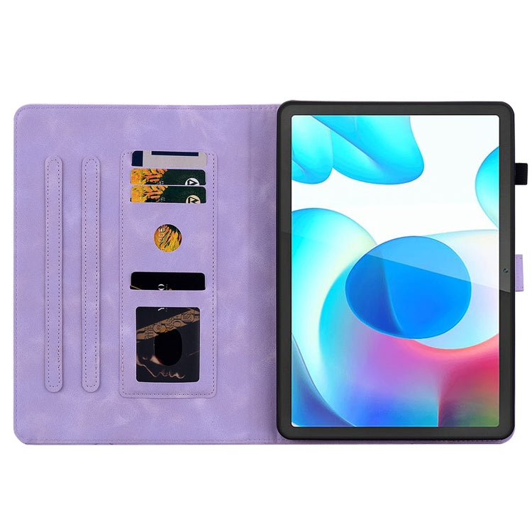 For Realme Pad Mini 8.7 Lily Embossed Leather Tablet Case
