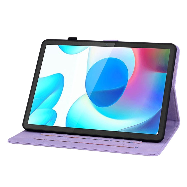 For Realme Pad Mini 8.7 Lily Embossed Leather Tablet Case