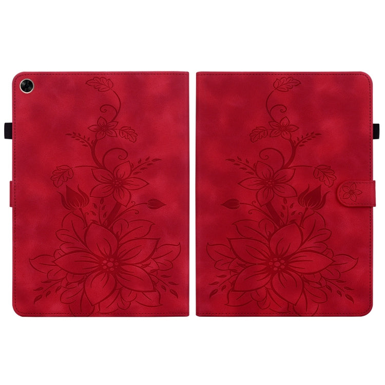For Realme Pad Mini 8.7 Lily Embossed Leather Tablet Case