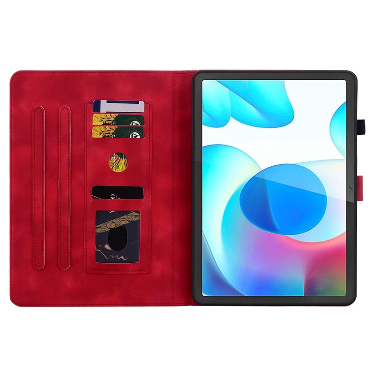 For Realme Pad Mini 8.7 Lily Embossed Leather Tablet Case