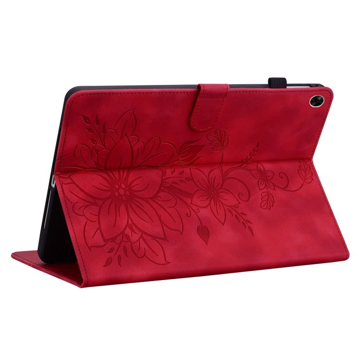 For Realme Pad 10.4 Lily Embossed Leather Tablet Case