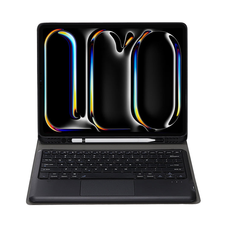 For iPad Pro 13 2024 A14B-A Detachable Ultra-Thin Bluetooth Touch Keyboard Leather Tablet Case with Pen Slot