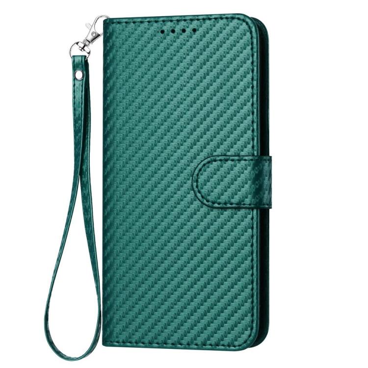 For Honor 600 Lite Global YX0070 Carbon Fiber Buckle Leather Phone Case with Lanyard