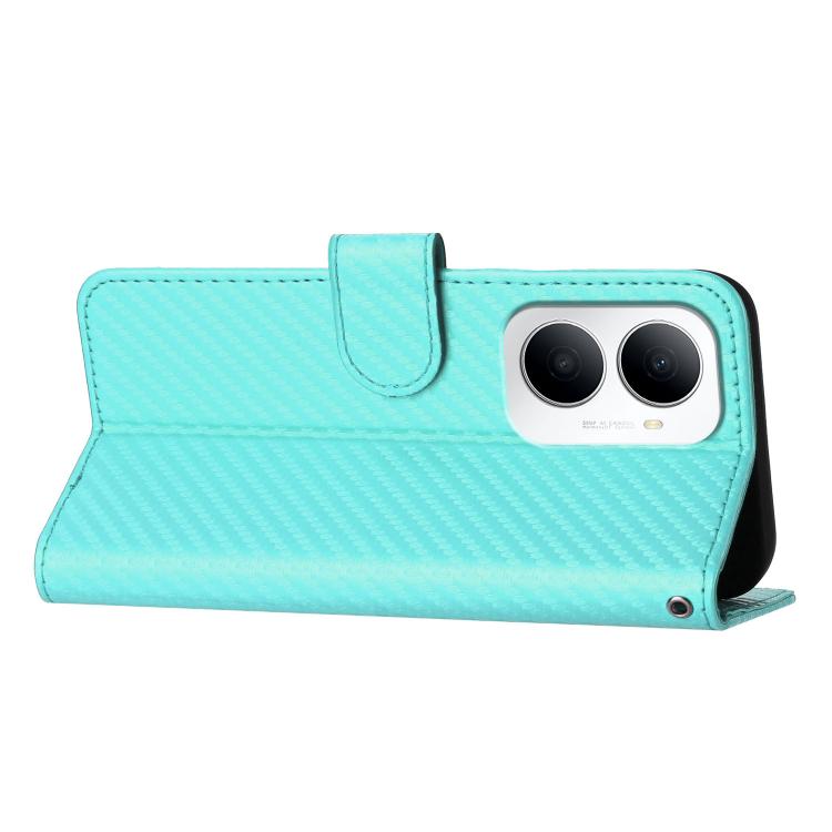 For Huawei Enjoy 80 Plus YX0070 Carbon Fiber Buckle Leather Phone Case with Lanyard