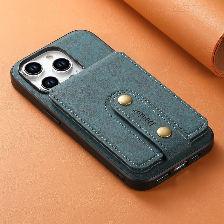For iPhone 15 Plus Denior D14 NK Retro Pattern MagSafe Magnetic Card Holder Leather Phone Case
