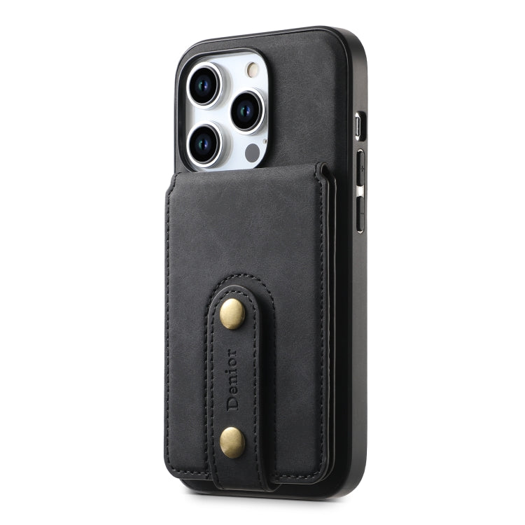 For iPhone 15 Plus Denior D14 NK Retro Pattern MagSafe Magnetic Card Holder Leather Phone Case