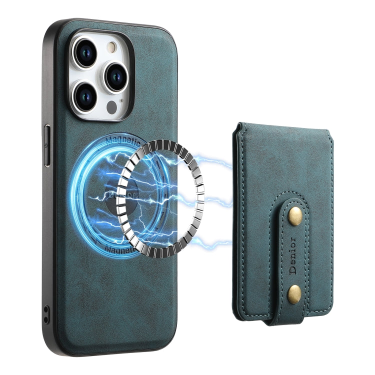 For iPhone 15 Denior D14 NK Retro Pattern MagSafe Magnetic Card Holder Leather Phone Case