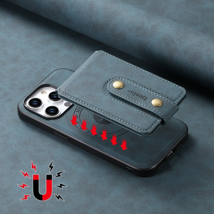 For iPhone 15 Denior D14 NK Retro Pattern MagSafe Magnetic Card Holder Leather Phone Case