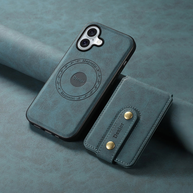 For iPhone 16 Denior D14 NK Retro Pattern MagSafe Magnetic Card Holder Leather Phone Case