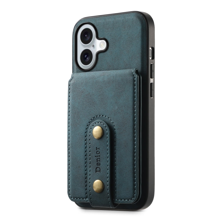 For iPhone 16 Denior D14 NK Retro Pattern MagSafe Magnetic Card Holder Leather Phone Case