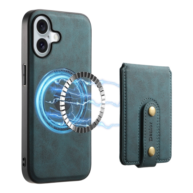 For iPhone 16 Denior D14 NK Retro Pattern MagSafe Magnetic Card Holder Leather Phone Case