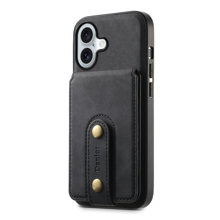For iPhone 16 Denior D14 NK Retro Pattern MagSafe Magnetic Card Holder Leather Phone Case