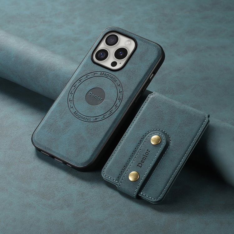 For iPhone 16 Pro Denior D14 NK Retro Pattern MagSafe Magnetic Card Holder Leather Phone Case