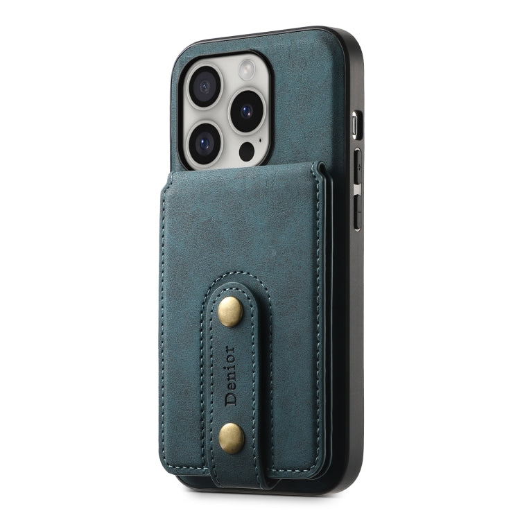 For iPhone 16 Pro Denior D14 NK Retro Pattern MagSafe Magnetic Card Holder Leather Phone Case