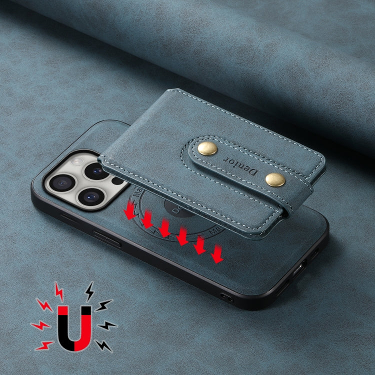 For iPhone 16 Pro Max Denior D14 NK Retro Pattern MagSafe Magnetic Card Holder Leather Phone Case