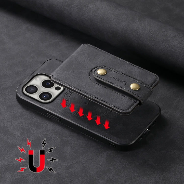 For iPhone 16 Pro Max Denior D14 NK Retro Pattern MagSafe Magnetic Card Holder Leather Phone Case