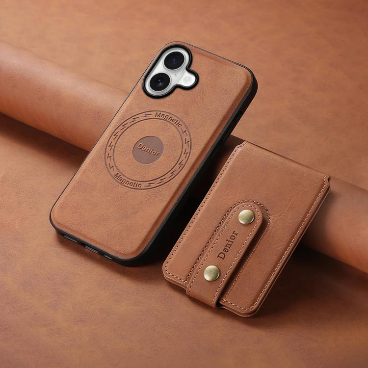 For iPhone 17 Denior D14 NK Retro Pattern MagSafe Magnetic Card Holder Leather Phone Case