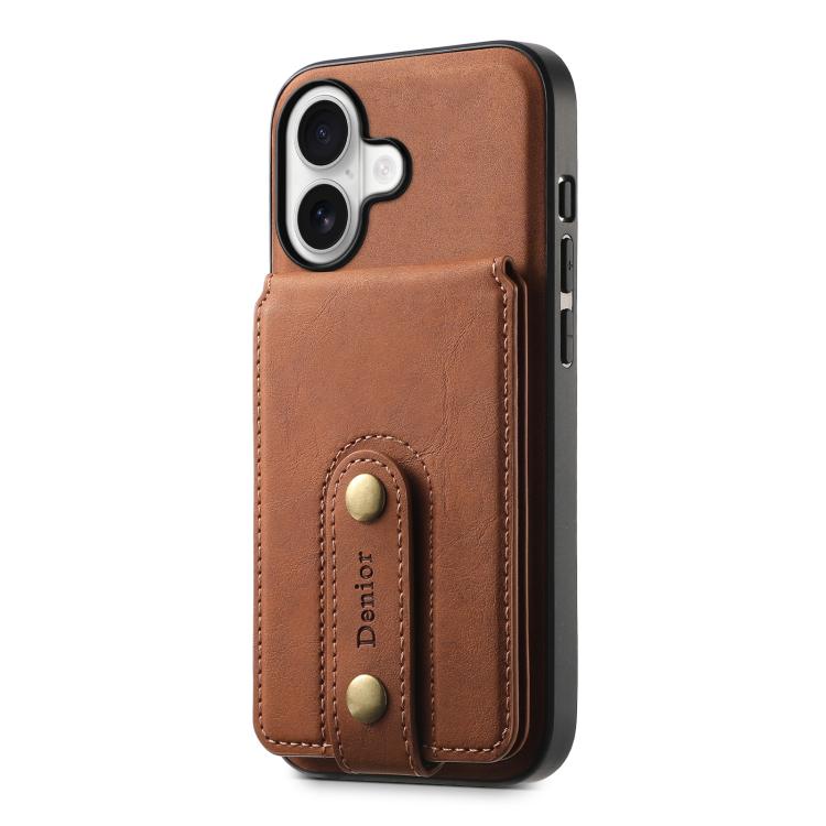 For iPhone 17 Denior D14 NK Retro Pattern MagSafe Magnetic Card Holder Leather Phone Case