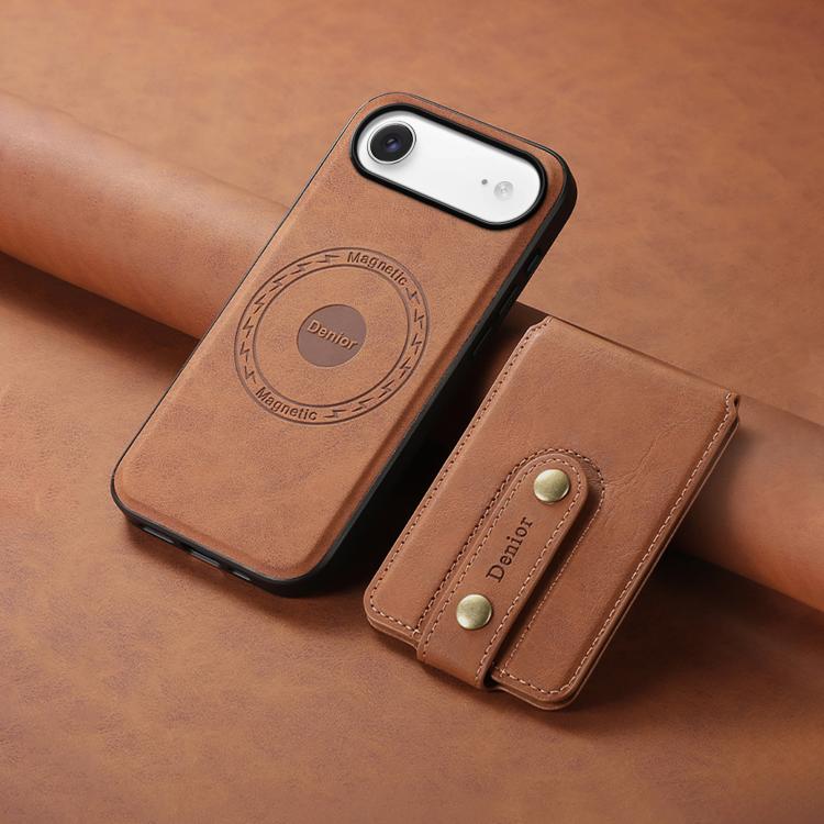 For iPhone Air Denior D14 NK Retro Pattern MagSafe Magnetic Card Holder Leather Phone Case