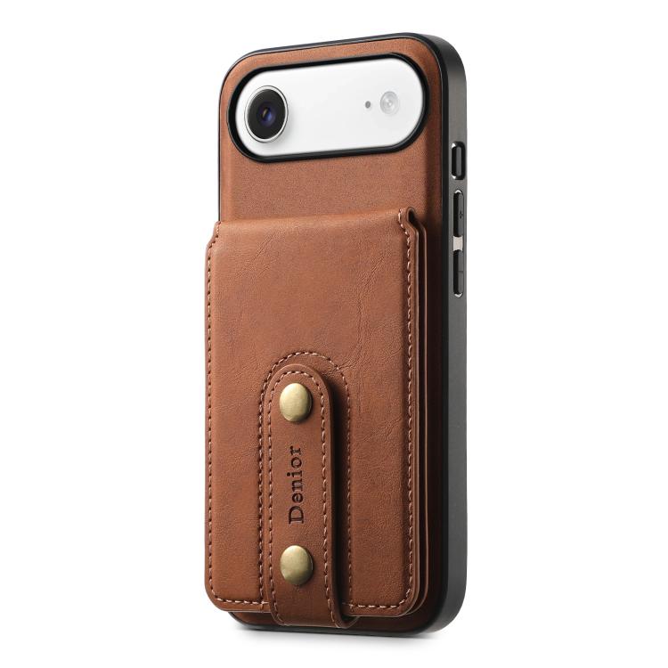 For iPhone Air Denior D14 NK Retro Pattern MagSafe Magnetic Card Holder Leather Phone Case