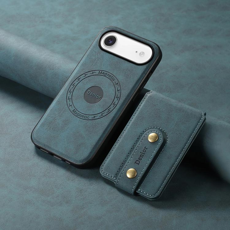 For iPhone Air Denior D14 NK Retro Pattern MagSafe Magnetic Card Holder Leather Phone Case