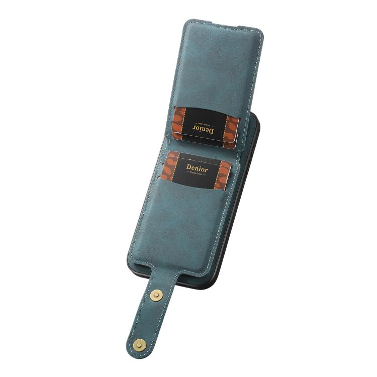 For iPhone Air Denior D14 NK Retro Pattern MagSafe Magnetic Card Holder Leather Phone Case