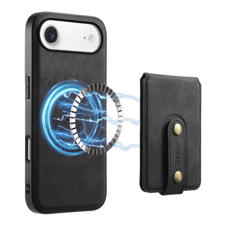 For iPhone Air Denior D14 NK Retro Pattern MagSafe Magnetic Card Holder Leather Phone Case