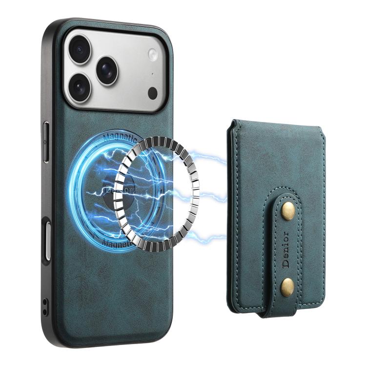 For iPhone 17 Pro Max Denior D14 NK Retro Pattern MagSafe Magnetic Card Holder Leather Phone Case