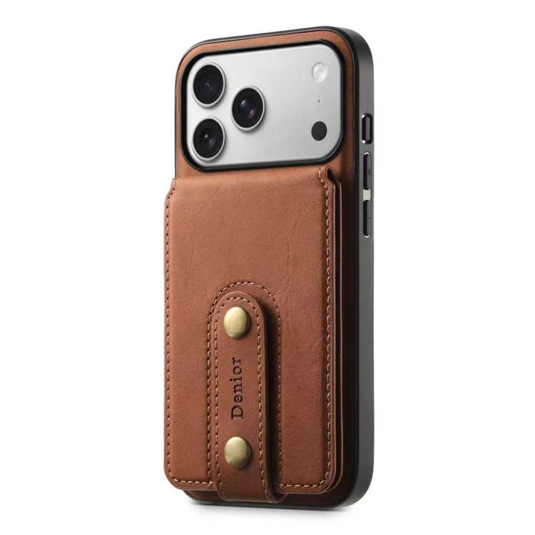 For iPhone 17 Pro Denior D14 NK Retro Pattern MagSafe Magnetic Card Holder Leather Phone Case