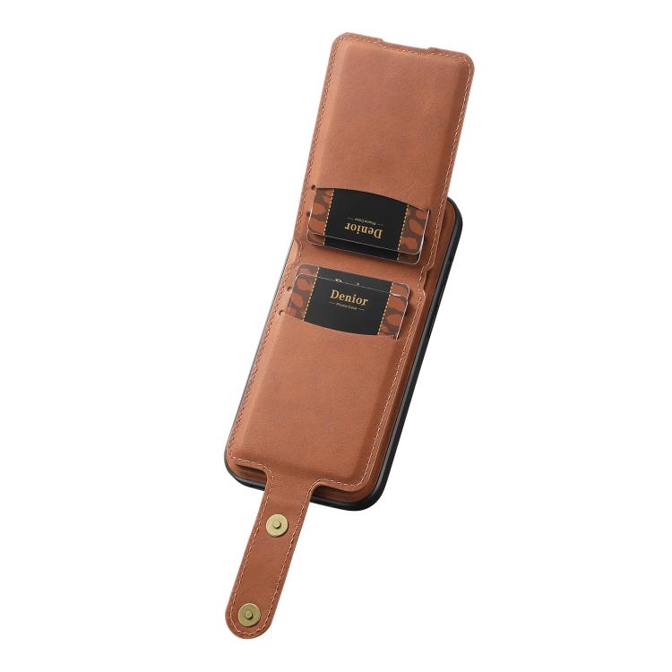 For iPhone 17 Pro Denior D14 NK Retro Pattern MagSafe Magnetic Card Holder Leather Phone Case