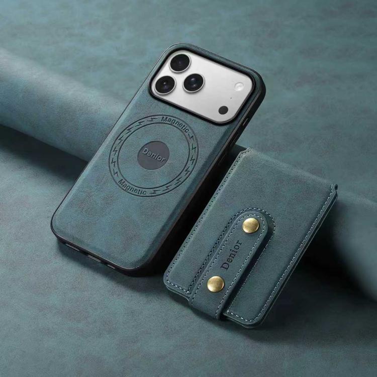 For iPhone 17 Pro Denior D14 NK Retro Pattern MagSafe Magnetic Card Holder Leather Phone Case
