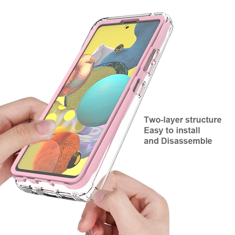 For Samsung Galaxy A51 5G Shockproof TPU Frame + Clear PC Back Case + Front PET Screen Protector