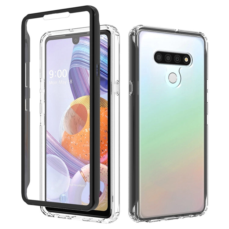 For LG Q Stylo 6 Shockproof TPU Frame + Clear PC Back Case + Front PET Screen Protector