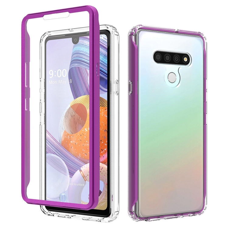For LG Q Stylo 6 Shockproof TPU Frame + Clear PC Back Case + Front PET Screen Protector