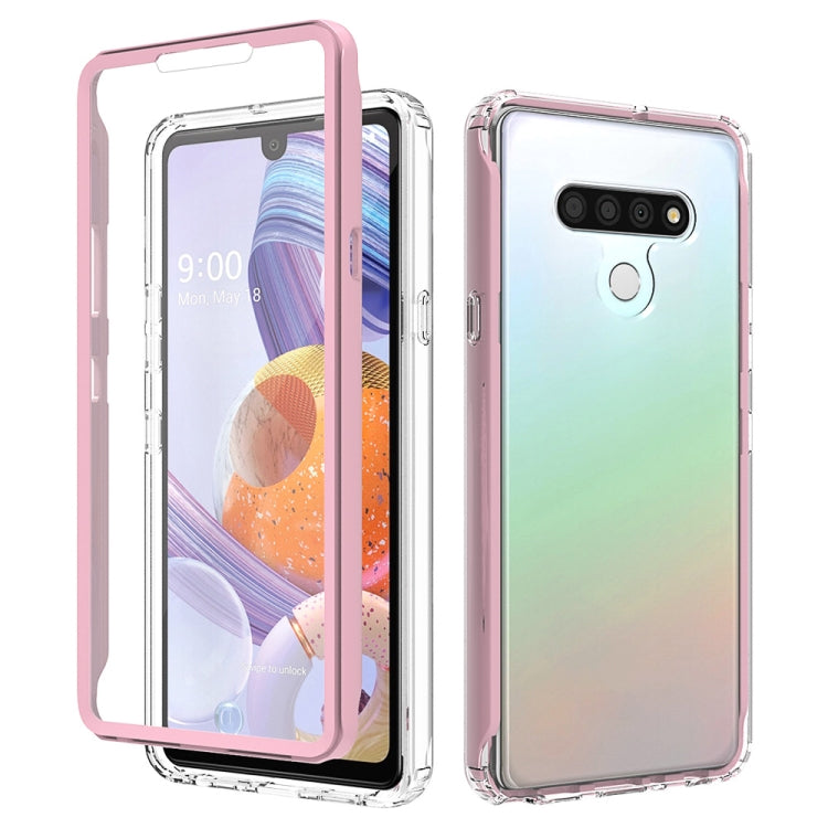 For LG Q Stylo 6 Shockproof TPU Frame + Clear PC Back Case + Front PET Screen Protector