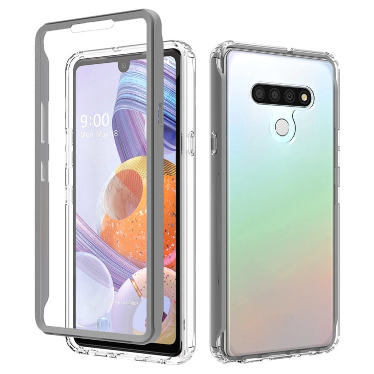 For LG Q Stylo 6 Shockproof TPU Frame + Clear PC Back Case + Front PET Screen Protector