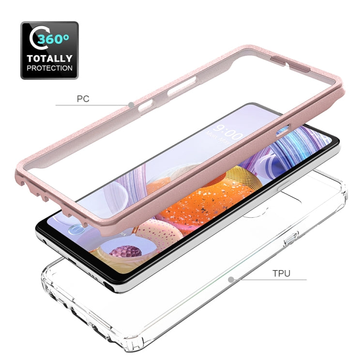 For LG Q Stylo 6 Shockproof TPU Frame + Clear PC Back Case + Front PET Screen Protector