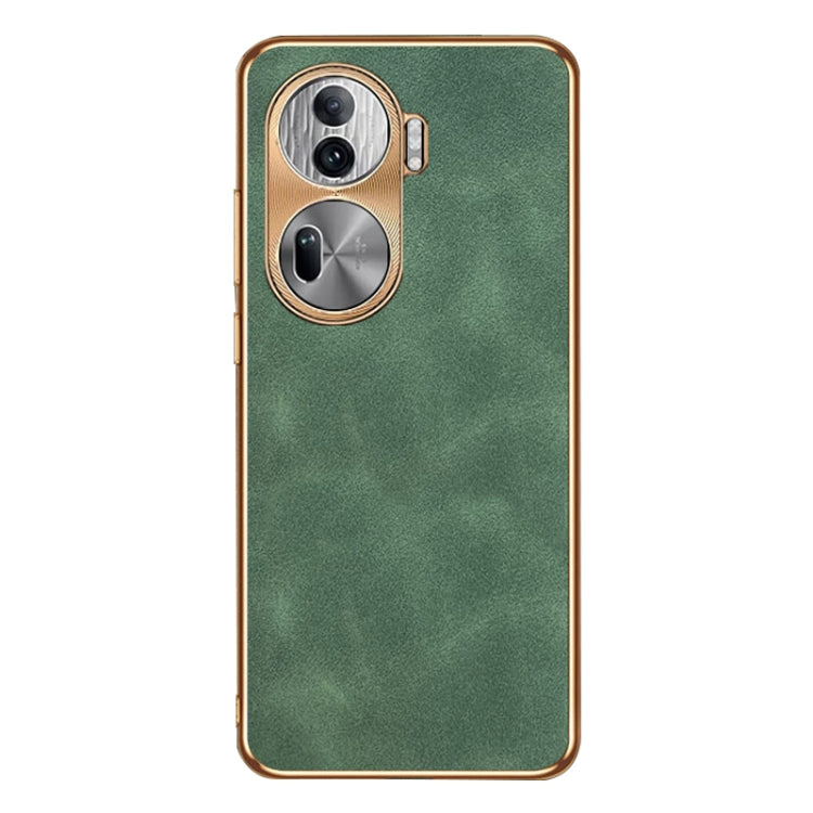 For OPPO Reno11 Pro Global Electroplating Lambskin Leather Phone Case