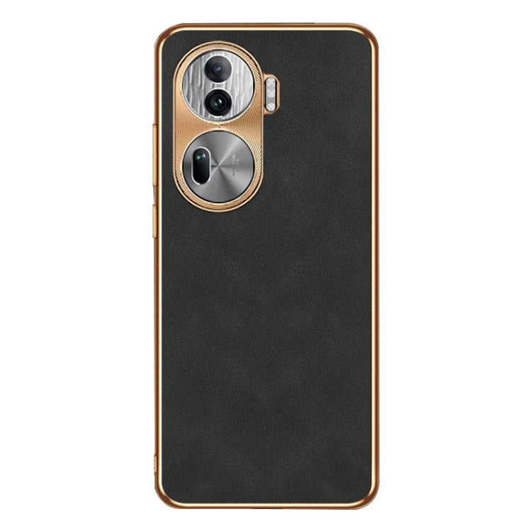 For OPPO Reno11 Pro Global Electroplating Lambskin Leather Phone Case