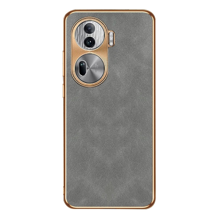 For OPPO Reno11 Pro Global Electroplating Lambskin Leather Phone Case